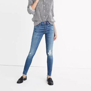 Madewell 9" High-Rise Skinny Jeans in Allegra Wash: Rip and Repair Edition
